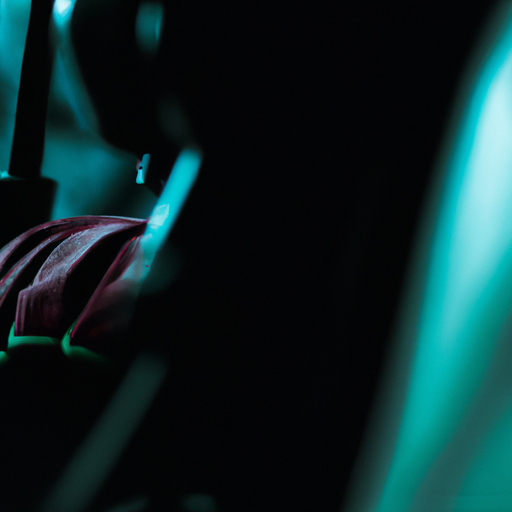 Close-up of precision lawn mower blades and safety gloves