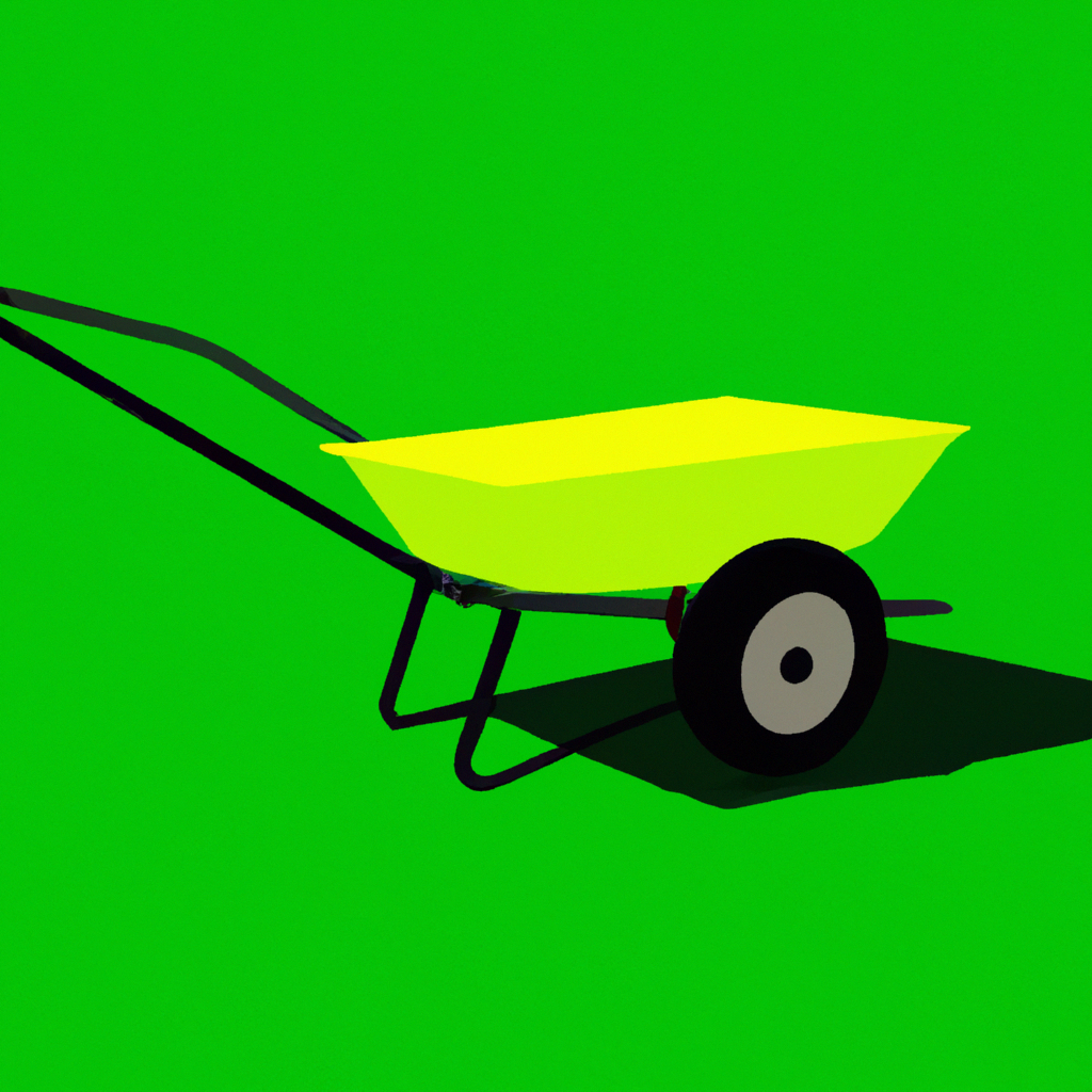 Empty cart illustration with garden tools and clean minimal flat green style